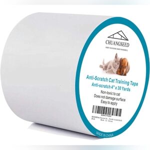Chuangseed Anti Cat Scratch Tape, 4" x 30Yds, Transparent, Double Sided New.